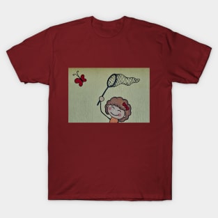 The girl with butterfly T-Shirt